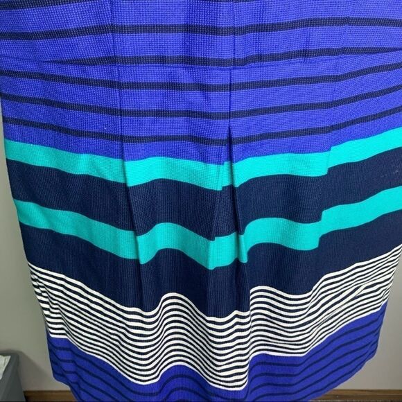 Ann Taylor LOFT fit and flare dress blue B1 - Picture 9 of 10